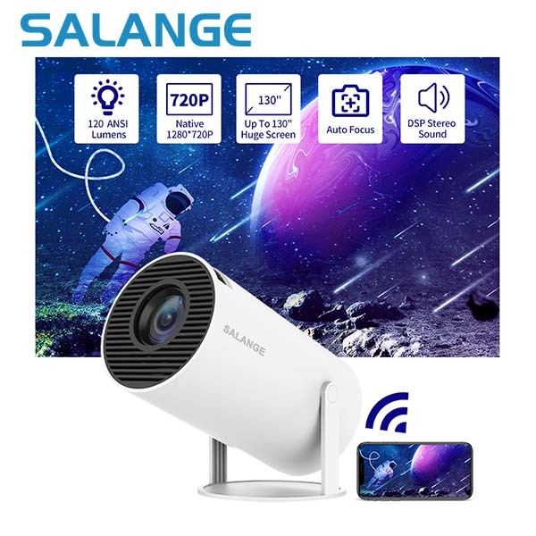 Salange HY300 Smart Projector Android 11.0 MINI Portable 5G WIFI Home Cinema 720P for SAMSUNG Apple Outdoor 1080P 4K Movie HDMI