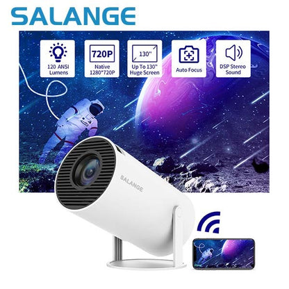 Salange HY300 Smart Projector Android 11.0 MINI Portable 5G WIFI Home Cinema 720P for SAMSUNG Apple Outdoor 1080P 4K Movie HDMI